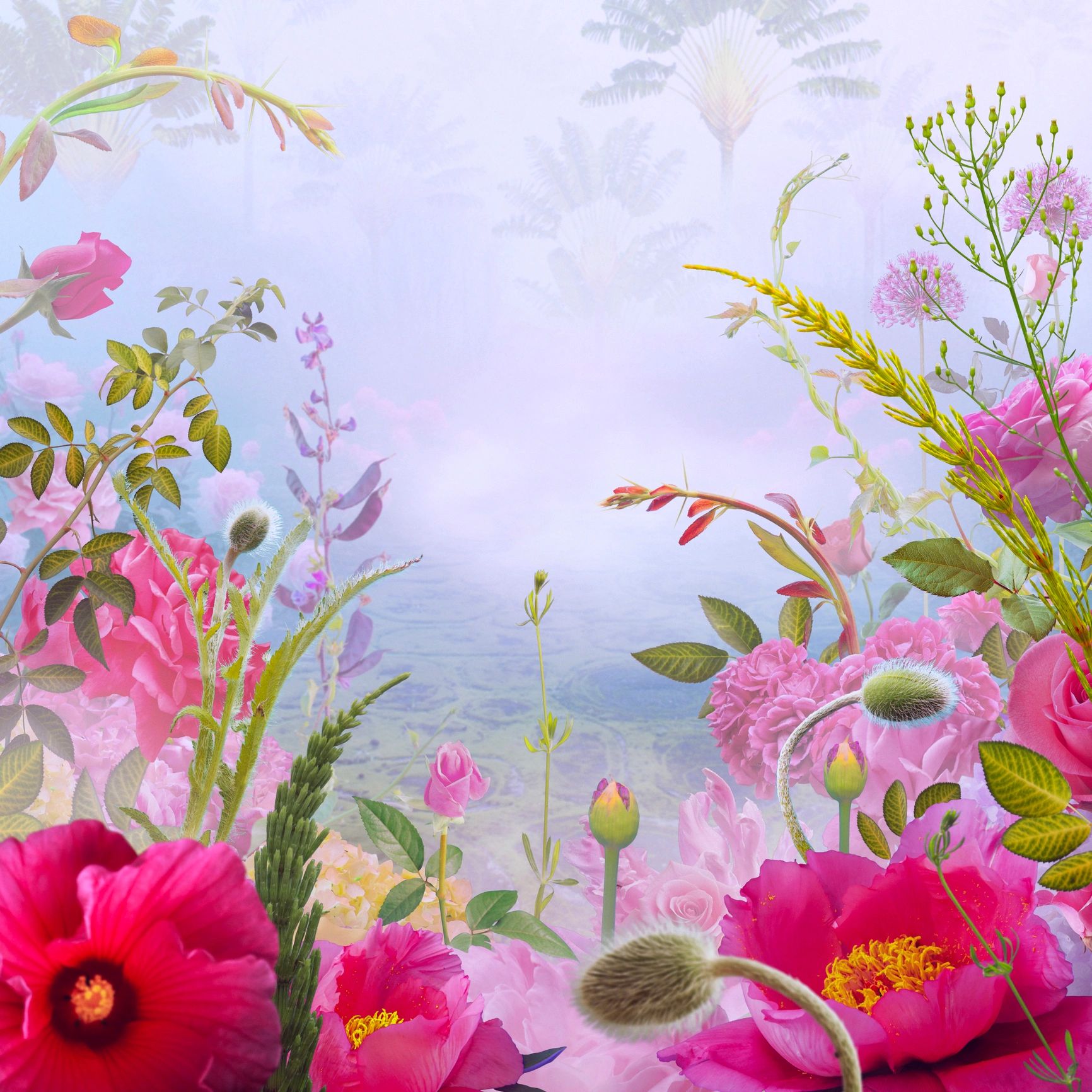 Rose garden collage detail